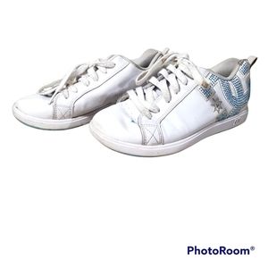 DC Bedazzled Womens White Skater Sneakers Size 6